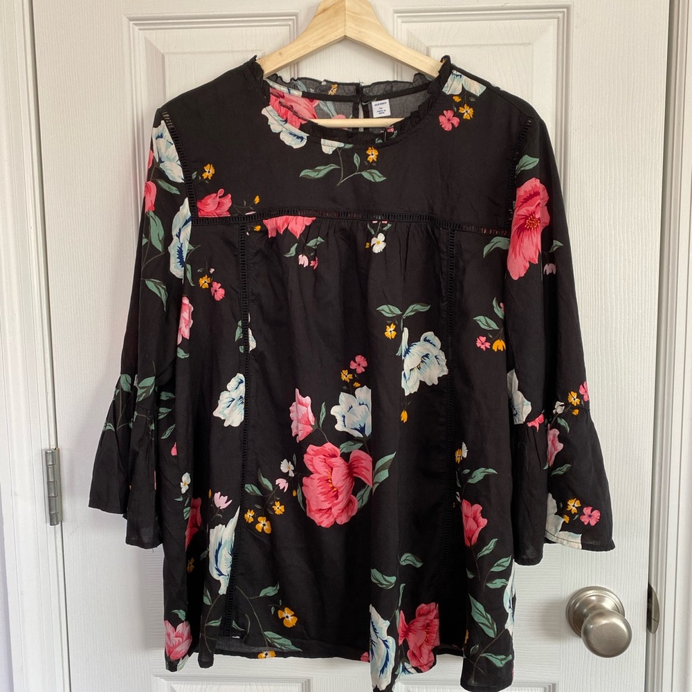Floral Print 3/4 Sleeve Top